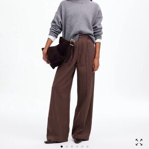 Madewell Harlow Wide Leg Pant in Drapey Twill - Dark Carob